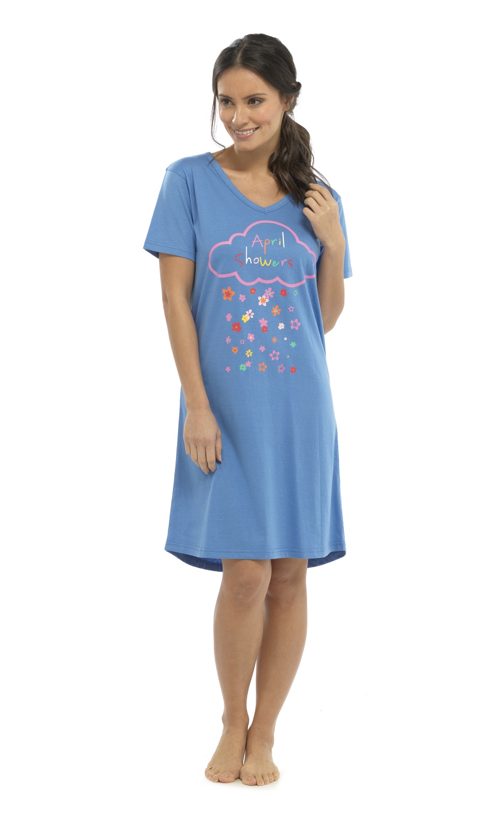 Womens Long / Short Sleeve Nightdress T Shirt Slogan Nighty Pyjamas